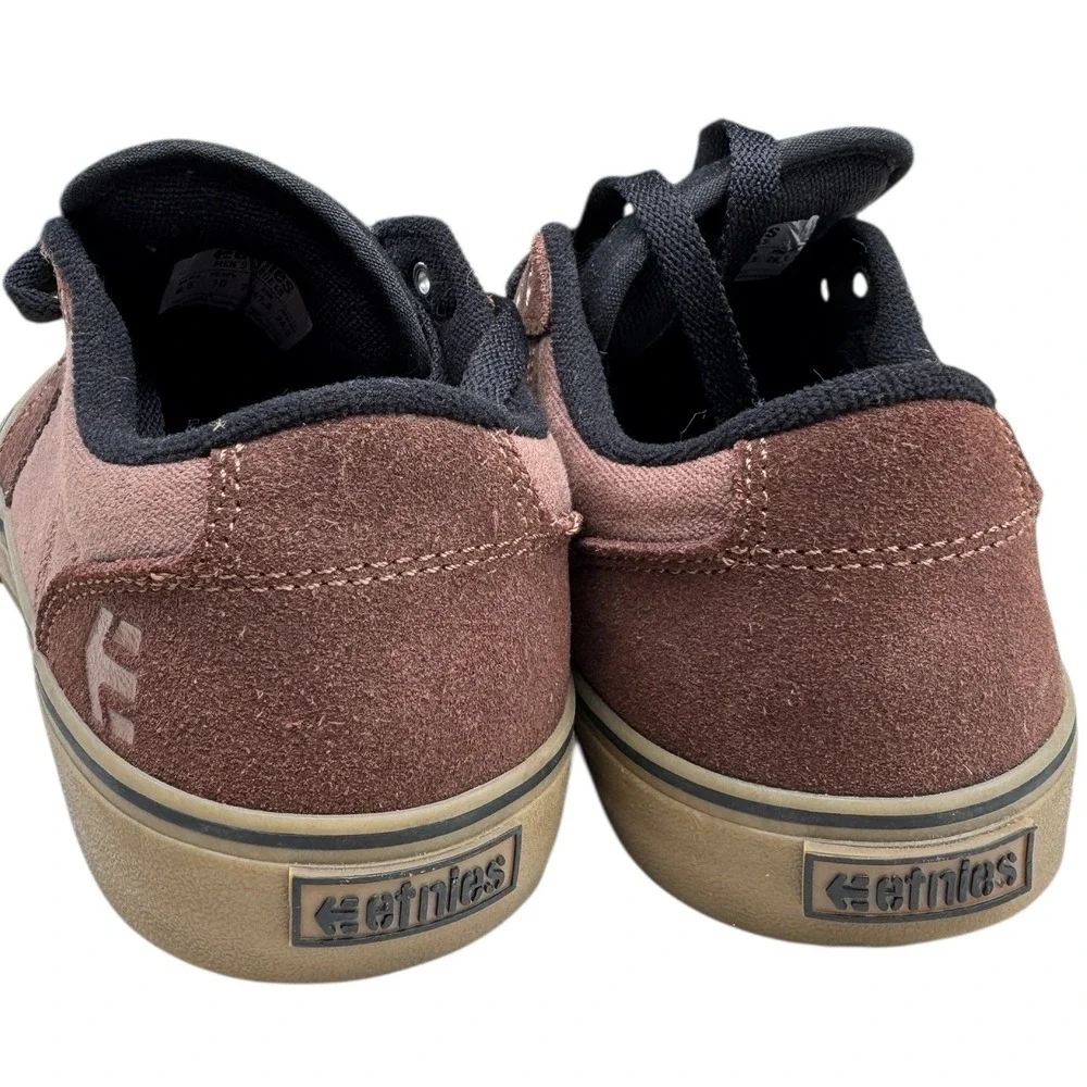 Etnies Skateboarding Shoes Mens Size 8.5 Brown Suede Canvas Gum Sole‎ Low Top